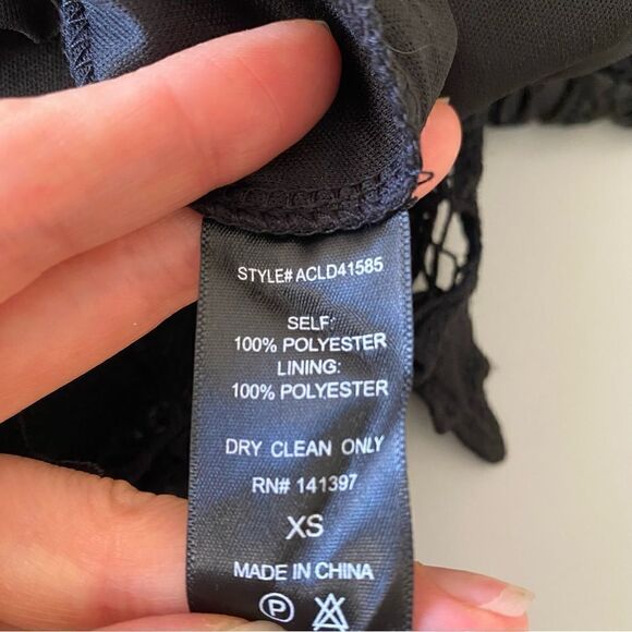 ASTR THE LABEL Samantha Lace Hi-Lo Illusion Lace Dress Black Size XS - Picture 12 of 13